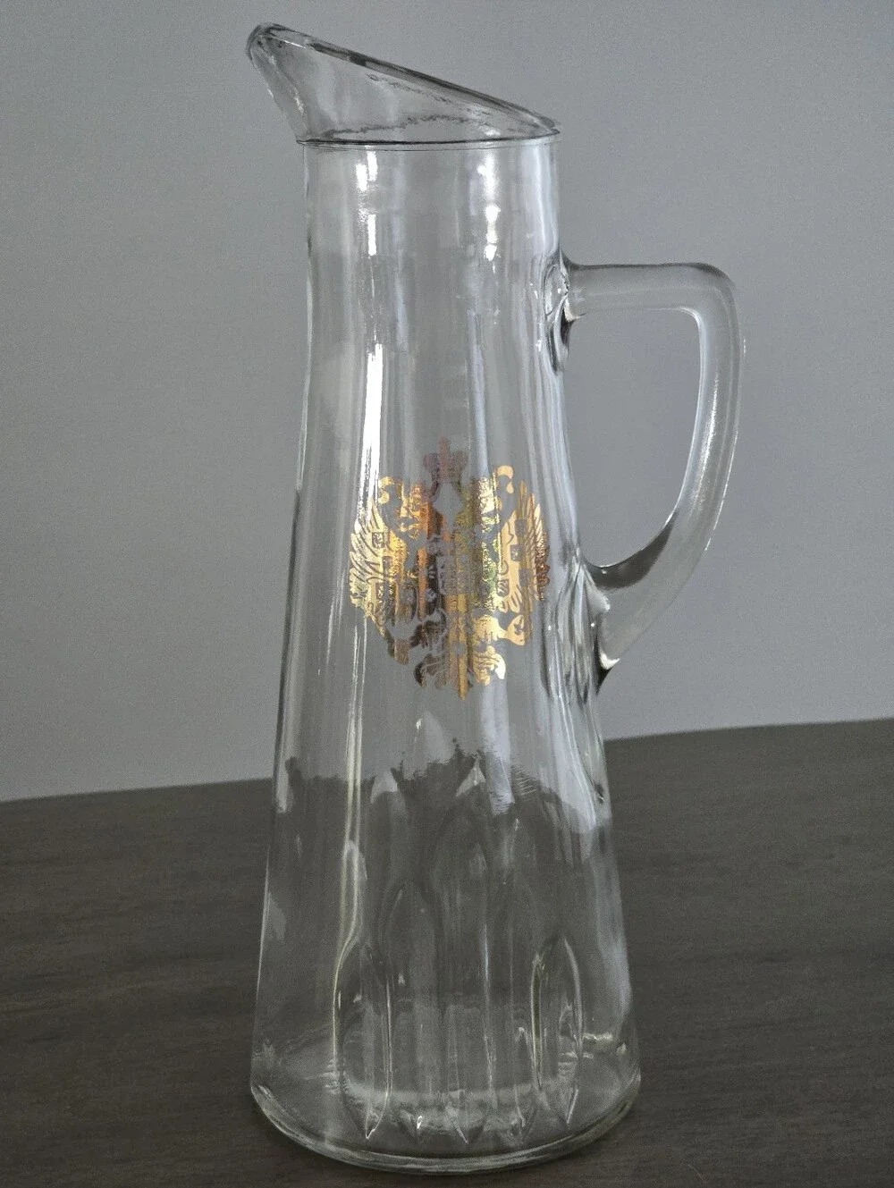Vintage Owens Illinois Romanov Double Headed Eagle 28 oz Glass Decanter Pitcher